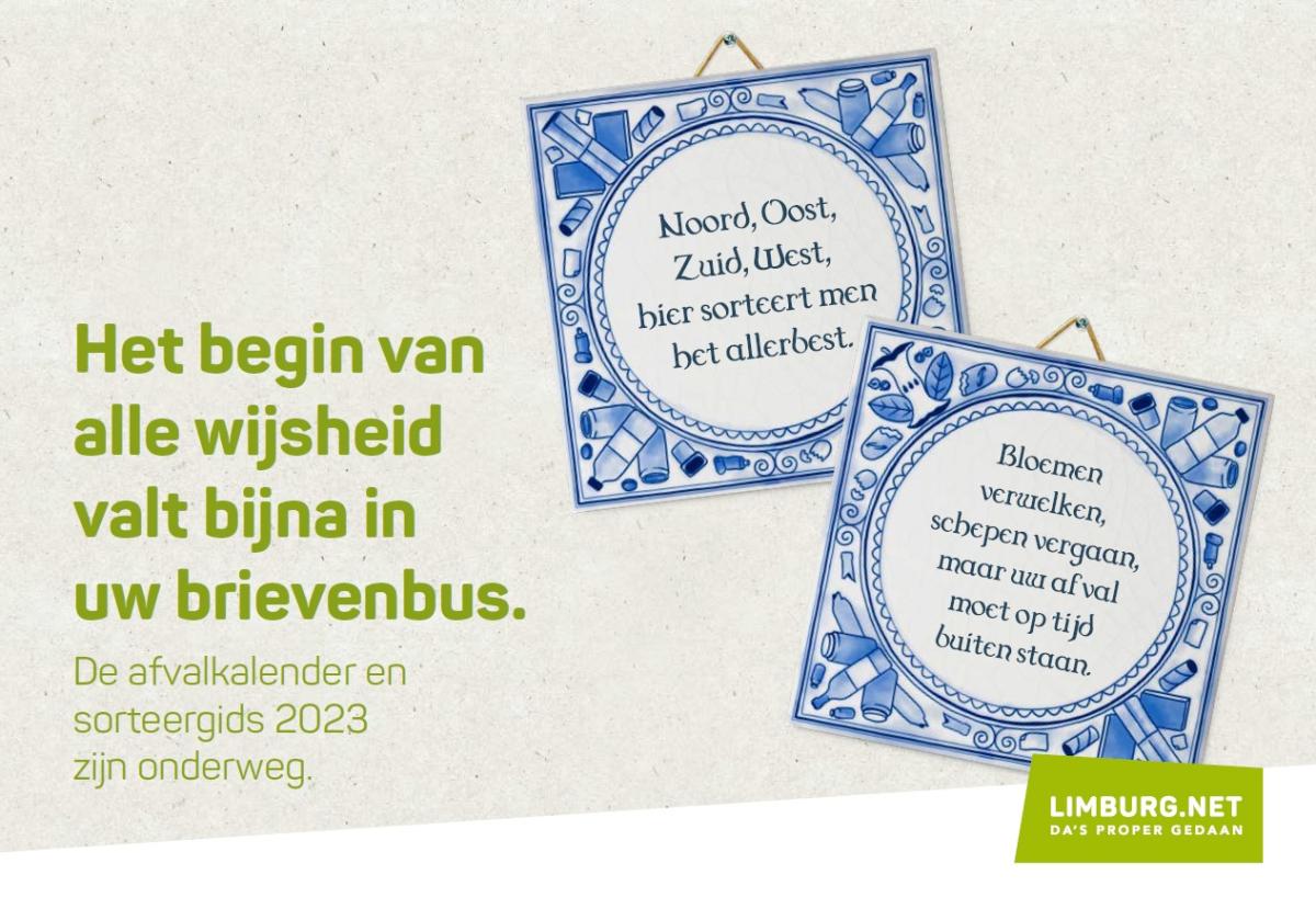 Afvalkalender 2023 binnenkort in uw brievenbus